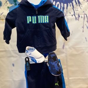 Puma set, with shoes, and Nike Onesie